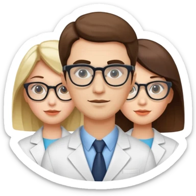 Perfect love. Psychologist girl and a futurologist man sticker