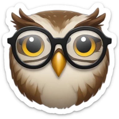 an owl in glasses sticker