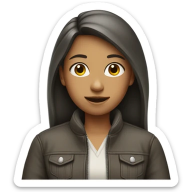 a girl who wear a jacket sticker