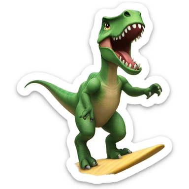 Dinosaur surfing sticker