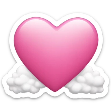 pink heart with clouds sticker