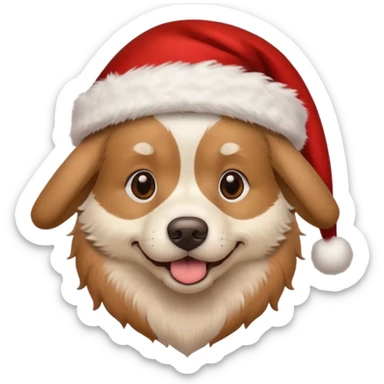 cachorro com gorro de natal sticker