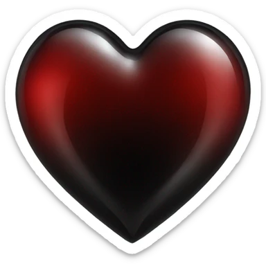 red black glass heart sticker