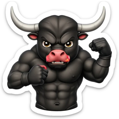 Angry bull emoji showing thumb down (DisLikes) sticker