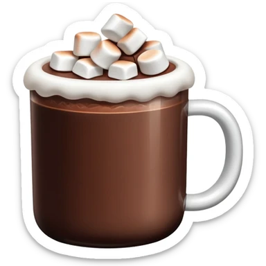 hot chocolate with marshmallows floating on top sticker