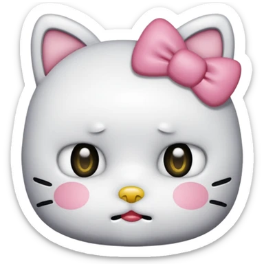 Hello Kitty Face with Bags Under Eyes sticker