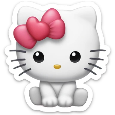 hello kitty with heart sticker