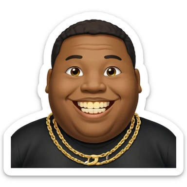 Fat black man missing half of front tooth sticker