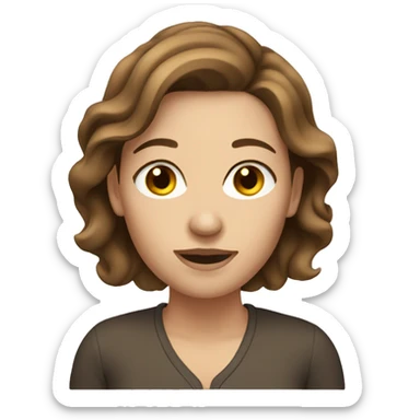 Caucasian woman with brown hair sticker