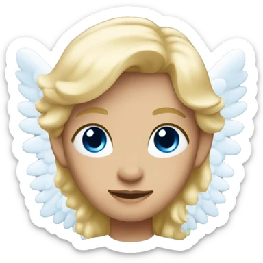 Angel with blue eyes and blond hair sticker