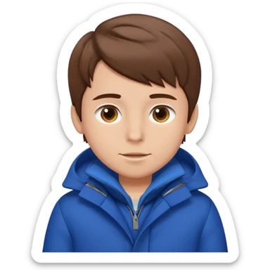 emoji- of a boy putting on his coat sticker