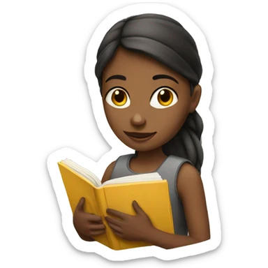 Girl with notebook with book sticker