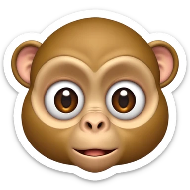 monkey with exaggerated rolling eyes, blending both monkey face and face with rolling eyes emojis sticker