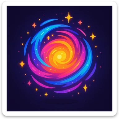 a swirling aura orb with sparkles, vibrant, cartoon style sticker