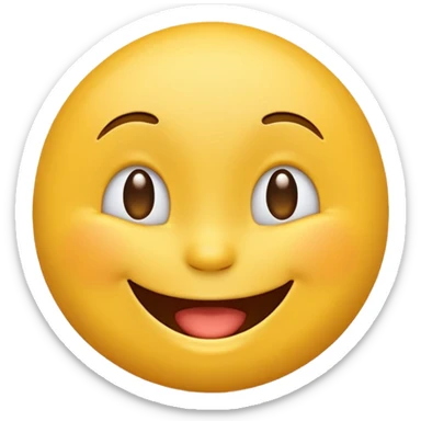 Classic yellow emoji Happy laughing and winking with no tears sticker
