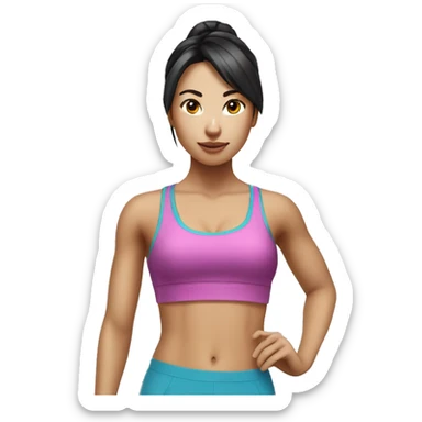 mart girl sport Asian workout sticker