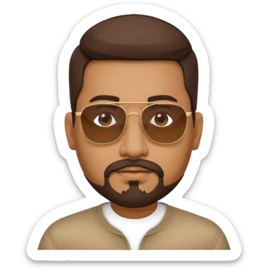 Indian man with Goatee and sunglasses sticker