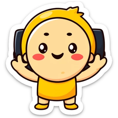 cartoon character with relieved expression after using bathroom sticker