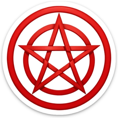 Inverted (point facing down), encircled pentagram, red. One circle, no additional colors. sticker