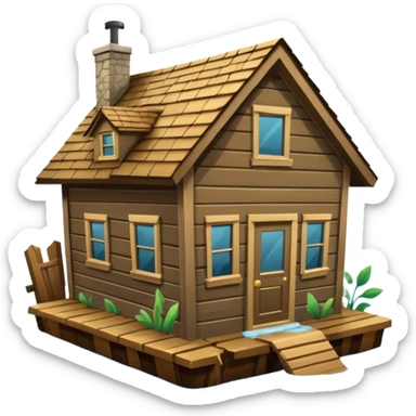 House with flooding around it sticker