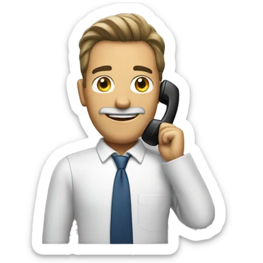 salesman with phone sticker
