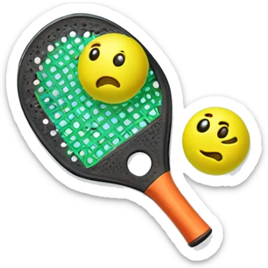 Pickleball paddle and balls sticker
