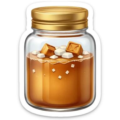 Salted caramel jar with small peaces of salt and without face emoji  sticker