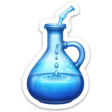 Blue potion bottle open with the liquid falling out (Upside-down with no cork) sticker