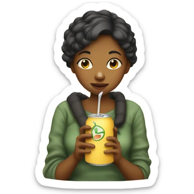 girl drinking applesauce sticker