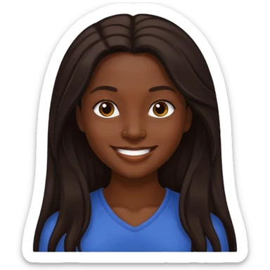 Yetide Badaki with dark brown long hair  sticker