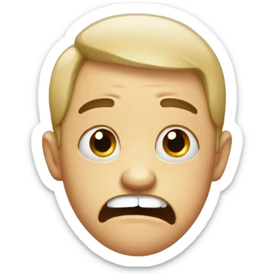 Crying funny cartoon sticker