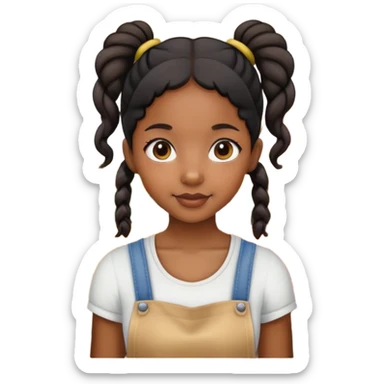 Black girl with two pigtails at the farmers market sticker