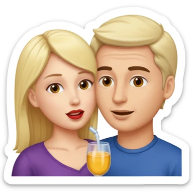 Woman giving male oral sex sticker