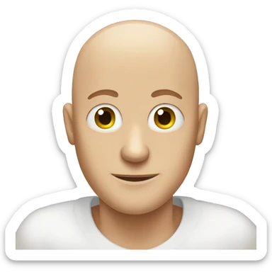 bald guys head in a loo sticker