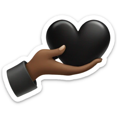 Heart hands with black heart sticker
