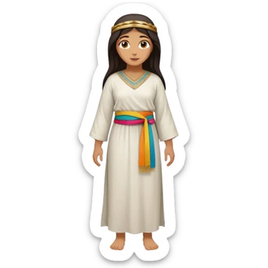 fullbody Middle Eastern woman from Jerusalem, 1st century, tunic and sash, no head covering, no religious symbols sticker