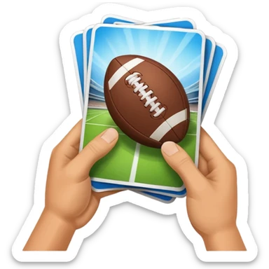 hand opening football card packs in madden sticker