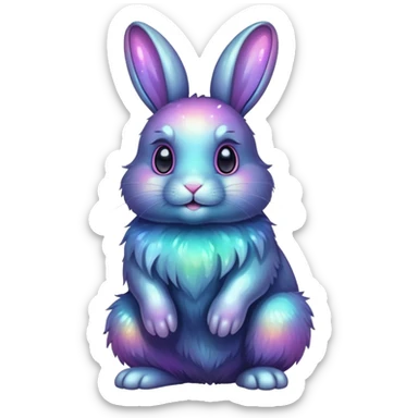 Dark iridescent bunny sticker