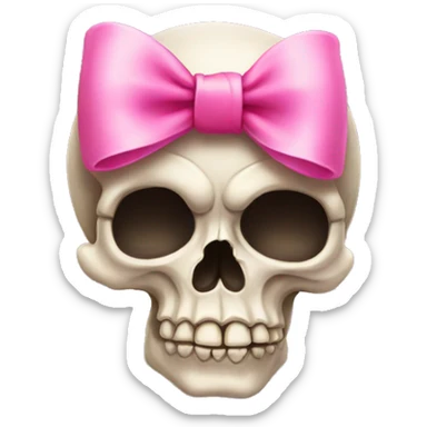 Skull with pink bow sticker