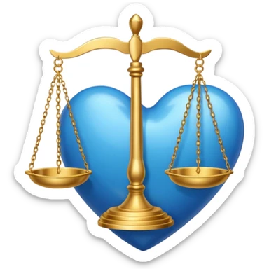 Blue heart with scales of justice sticker