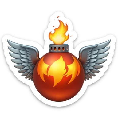  Lit Bomb with wings sticker