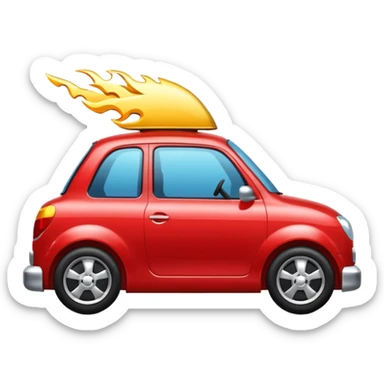 Red car heading right sticker