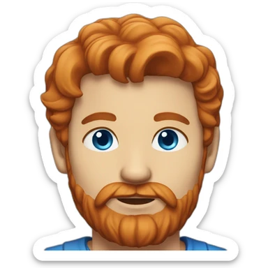 Red hair bearded male in his 30s with blue eyea sticker
