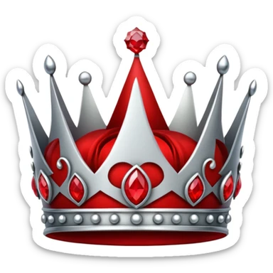 only sliver crown with red gems more gems sticker