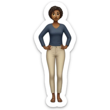 Full body picture of woman with hand on hip sticker