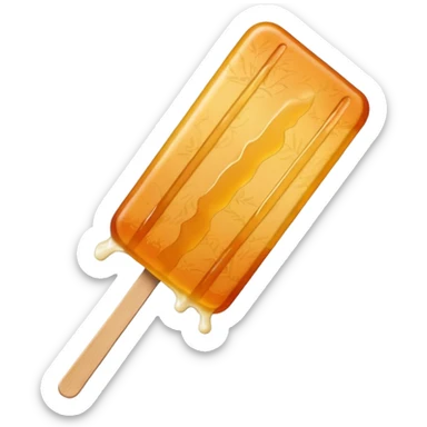 irregular maple taffy on a popsicle stick sticker