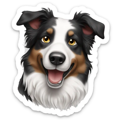 A Merle border collie sticker