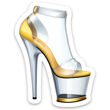 clear platform heel, pole dancing heel, pleaser, bootie sticker