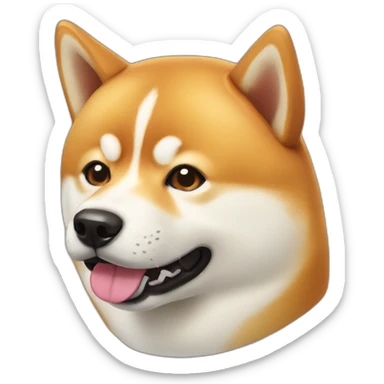 big cute shiba inu head sticker