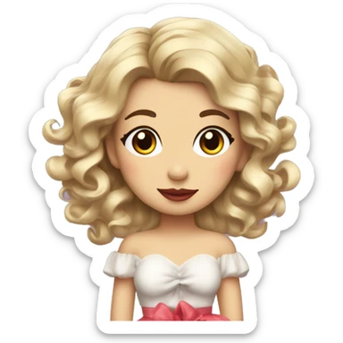 beautiful and pretty fish with hair ribbon and a skirt with make up such as lipstick sticker